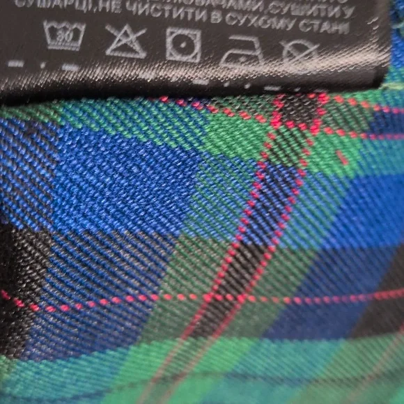 Unique Vintage Plaid Dress W Red Tr Sz XL P2P": 21in Waist:18in S2hem:42.5in - Picture 5 of 5